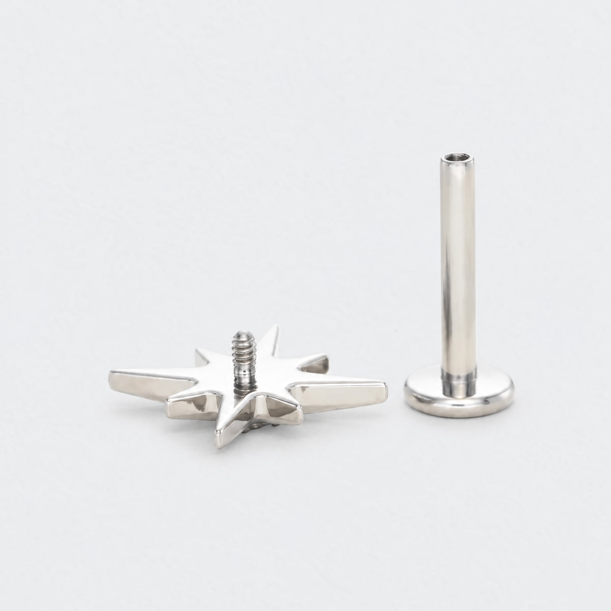 Eternal Star CZ Centre Labret in Silver - Titanium