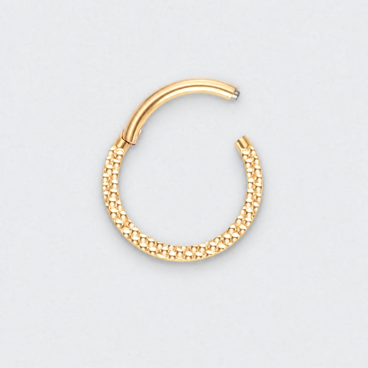 Front Face Cut Hinged Segment Ring in Gold - Titanium