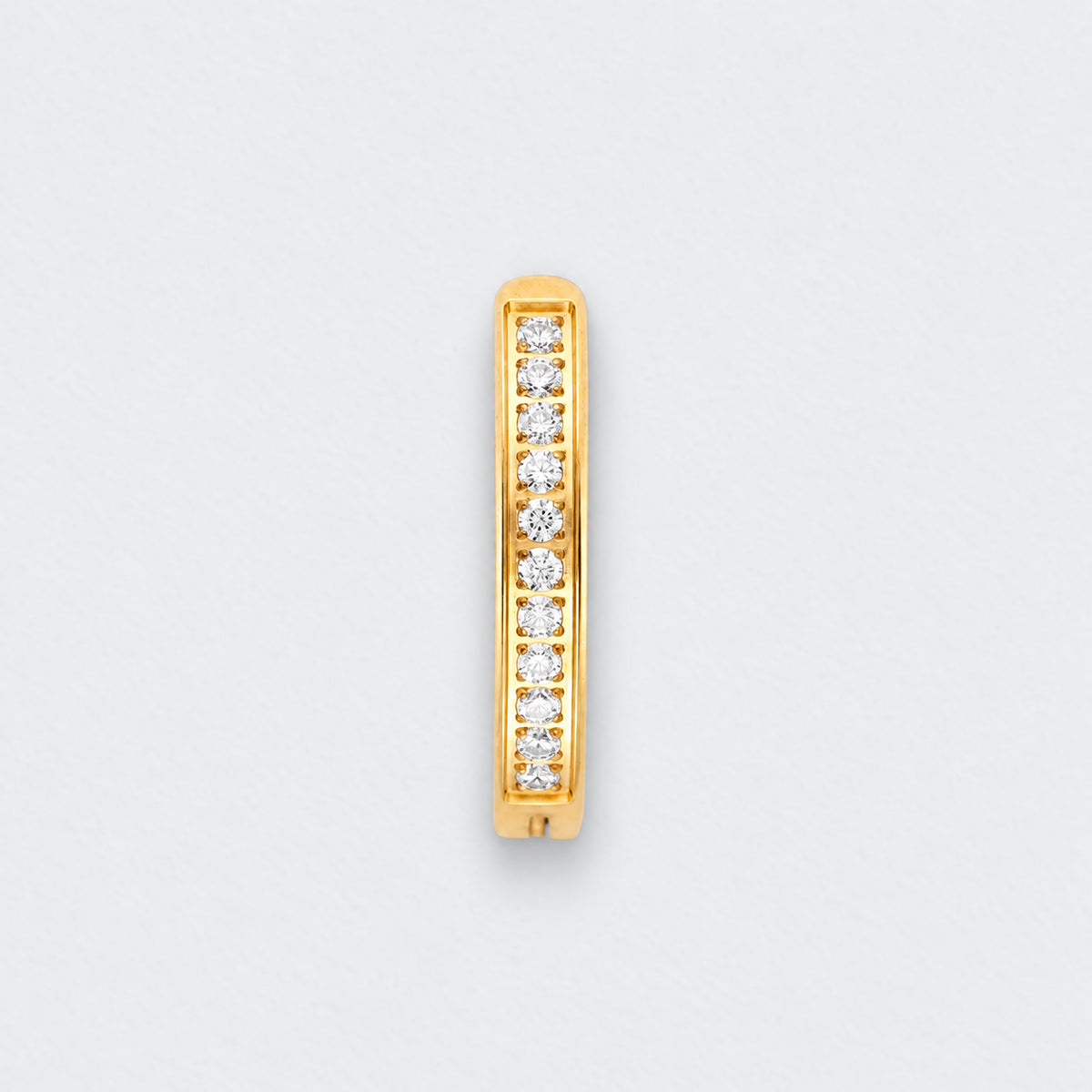Single Paved CZ Hinged Belly Clicker in Gold - Titanium
