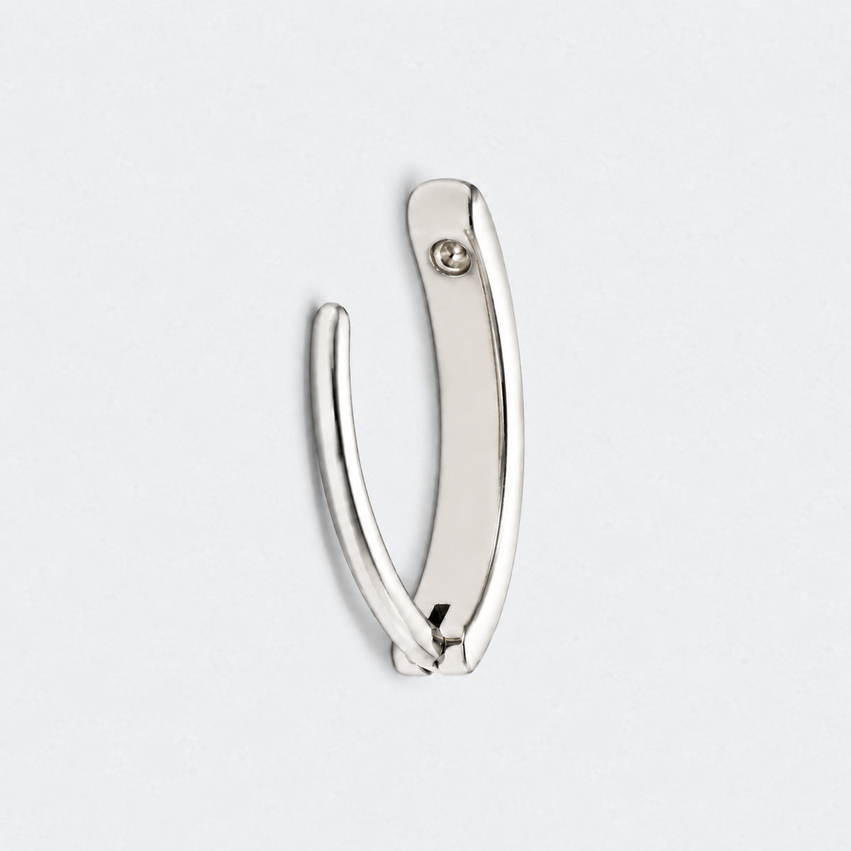 Single Paved CZ Hinged Belly Clicker in Silver - Titanium