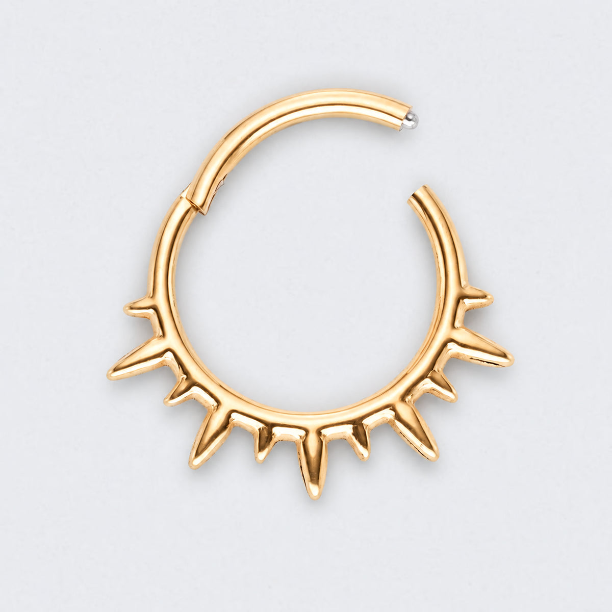 Spike Variant Segment Hoop Ring in Gold - Titanium