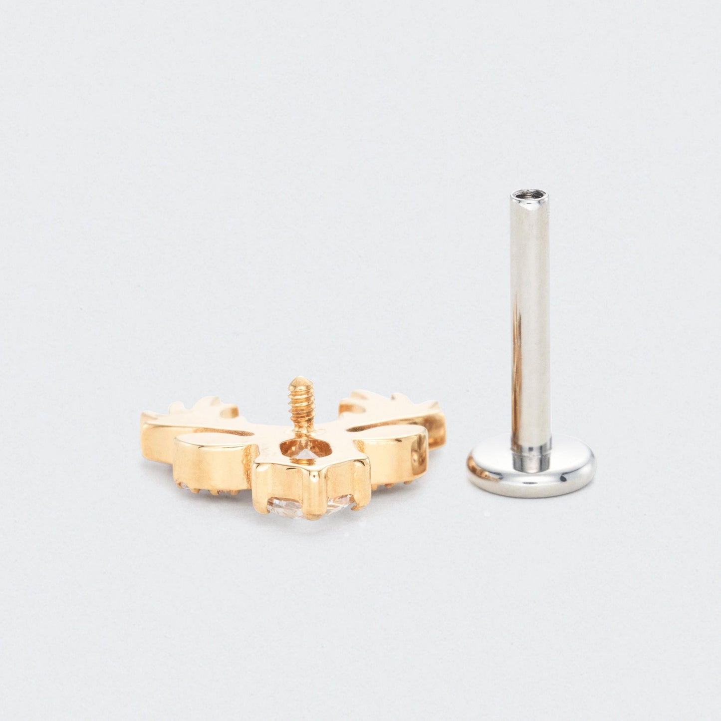 Reindeer with CZ Centre Labret in Gold - Titanium