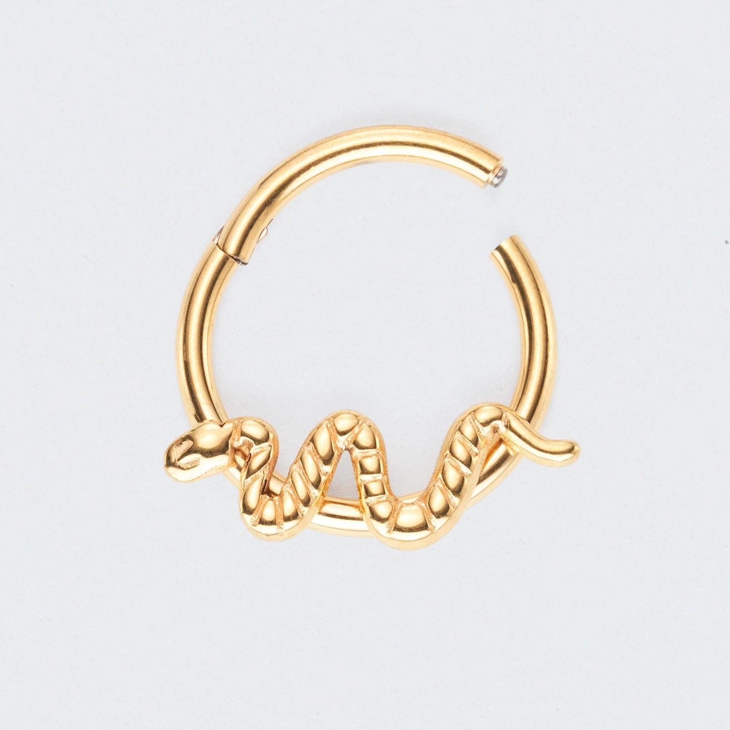 Snake Hinged Segment Ring in Gold - Titanium