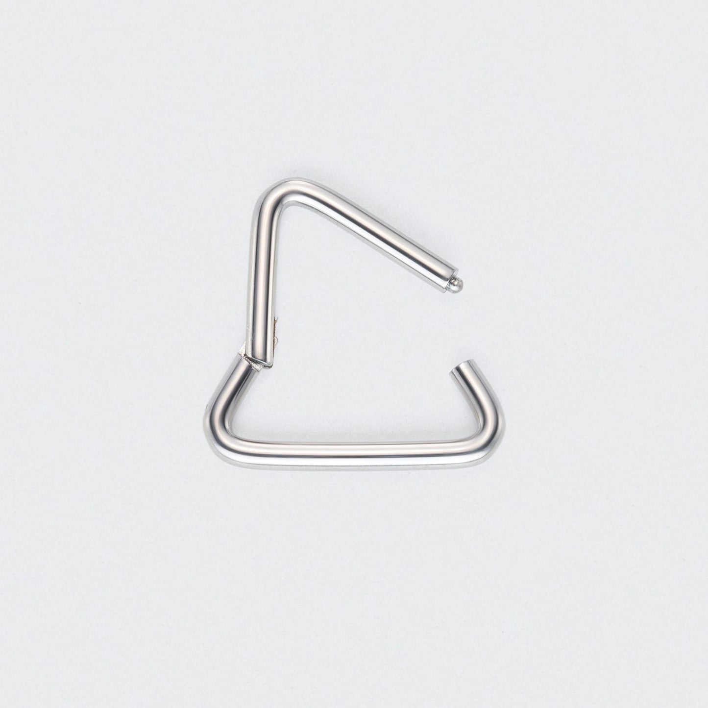 Triangle Shape Hinged Segment Hoop Ring in Silver - Titanium