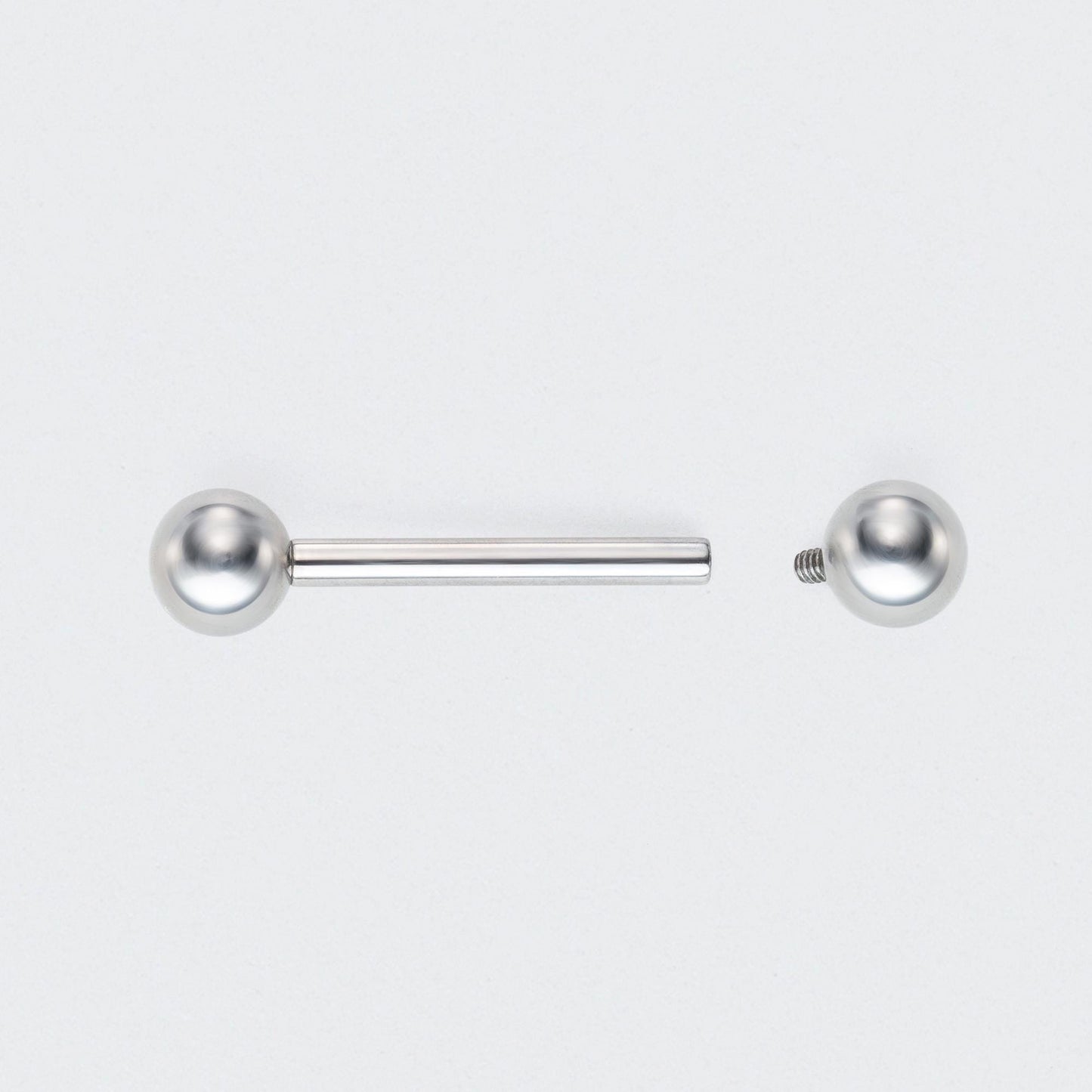 Straight Barbell with Balls in Silver - Titanium