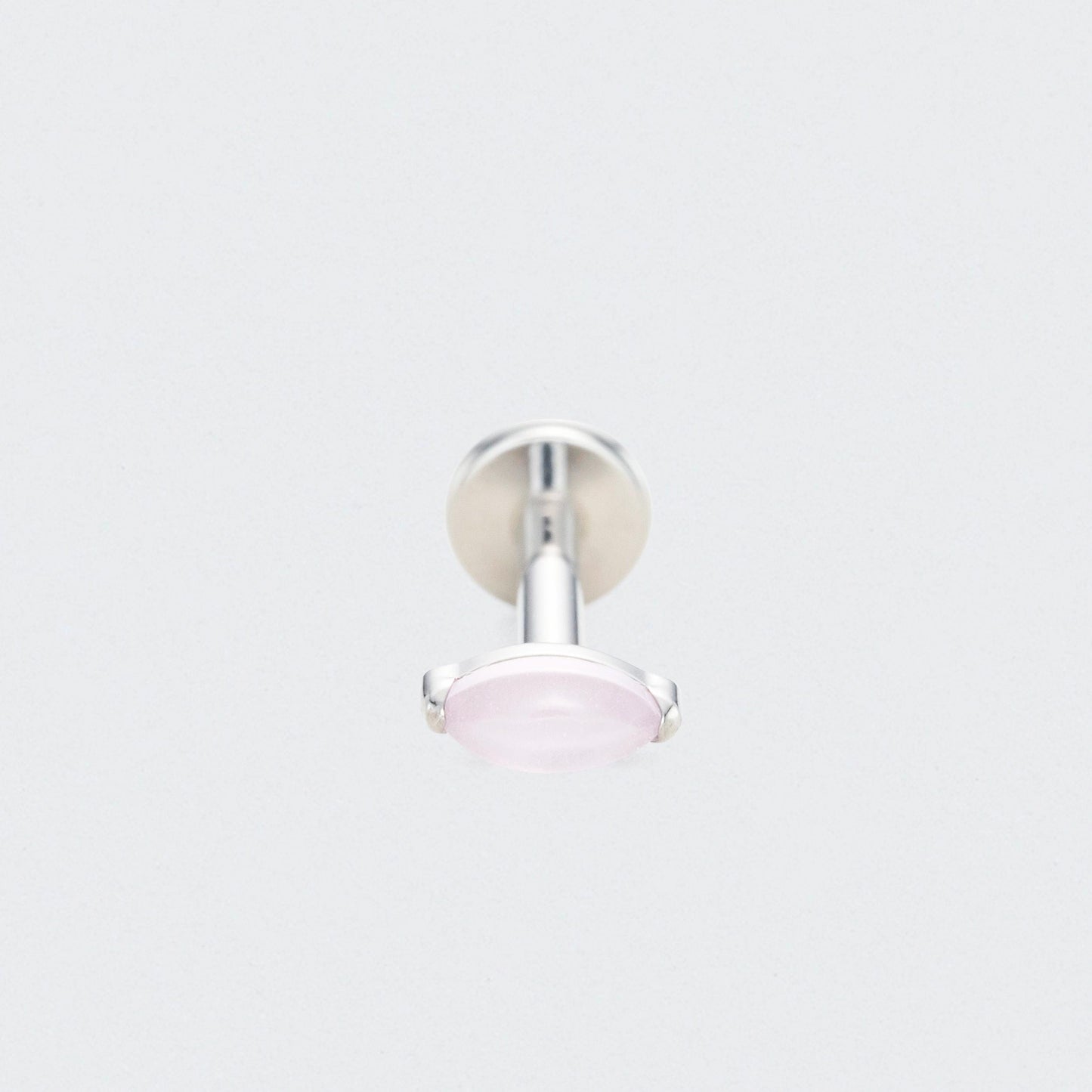 Single Marquise Pink Opal Labret in Silver - Titanium