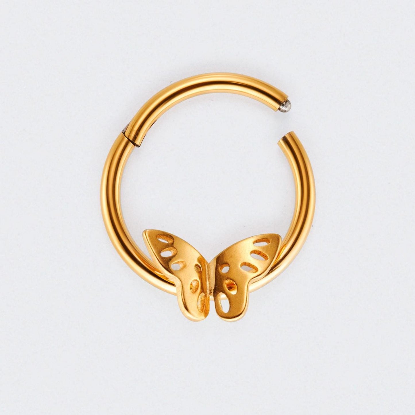 Butterfly Hinged Segment Hoop Ring in Gold - Titanium