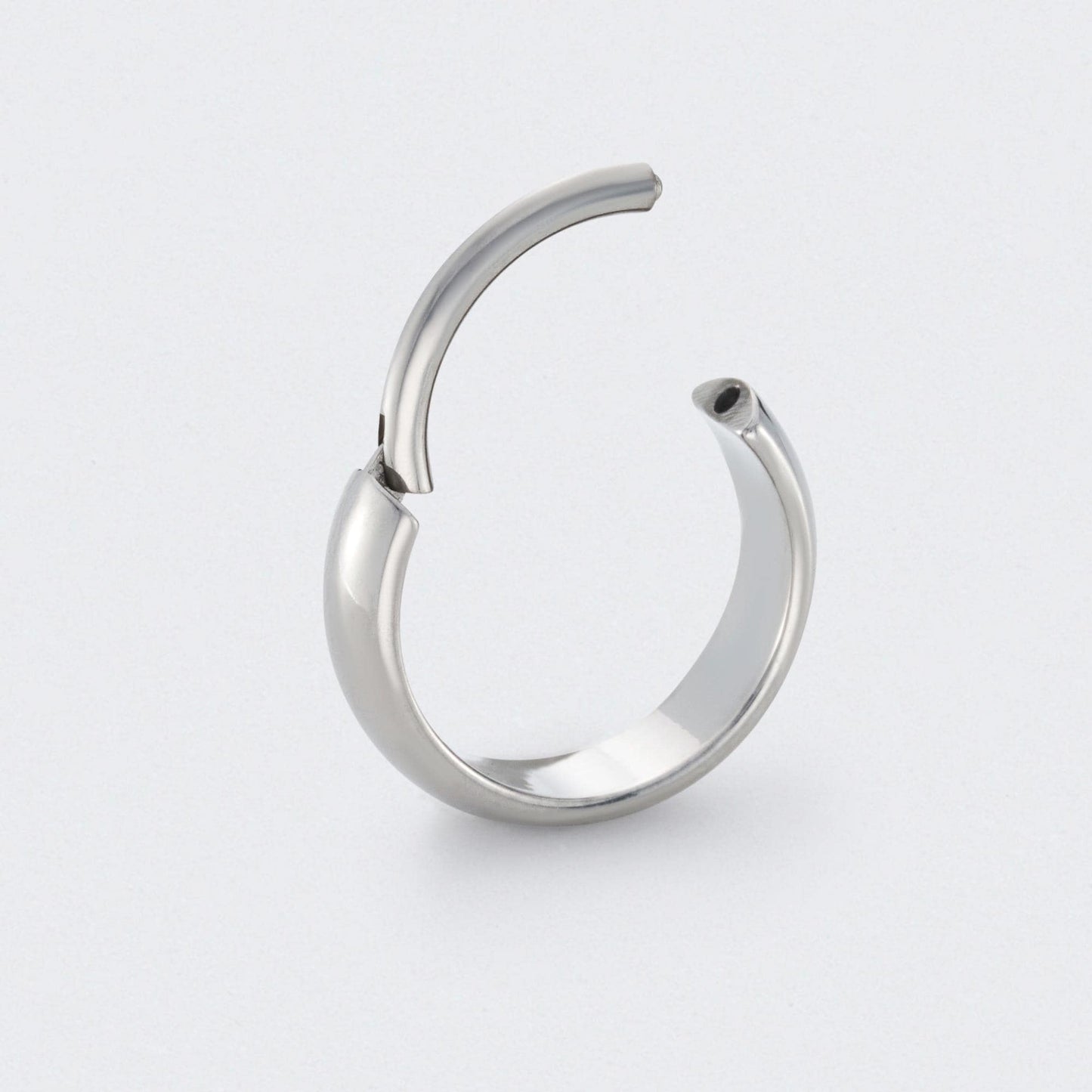 Huggie Hoop in Silver - Titanium