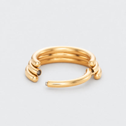 3 Tier Stacked Hinged Segment Clicker in Gold - Titanium