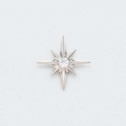 Eternal Star CZ Centre Labret in Silver - Titanium