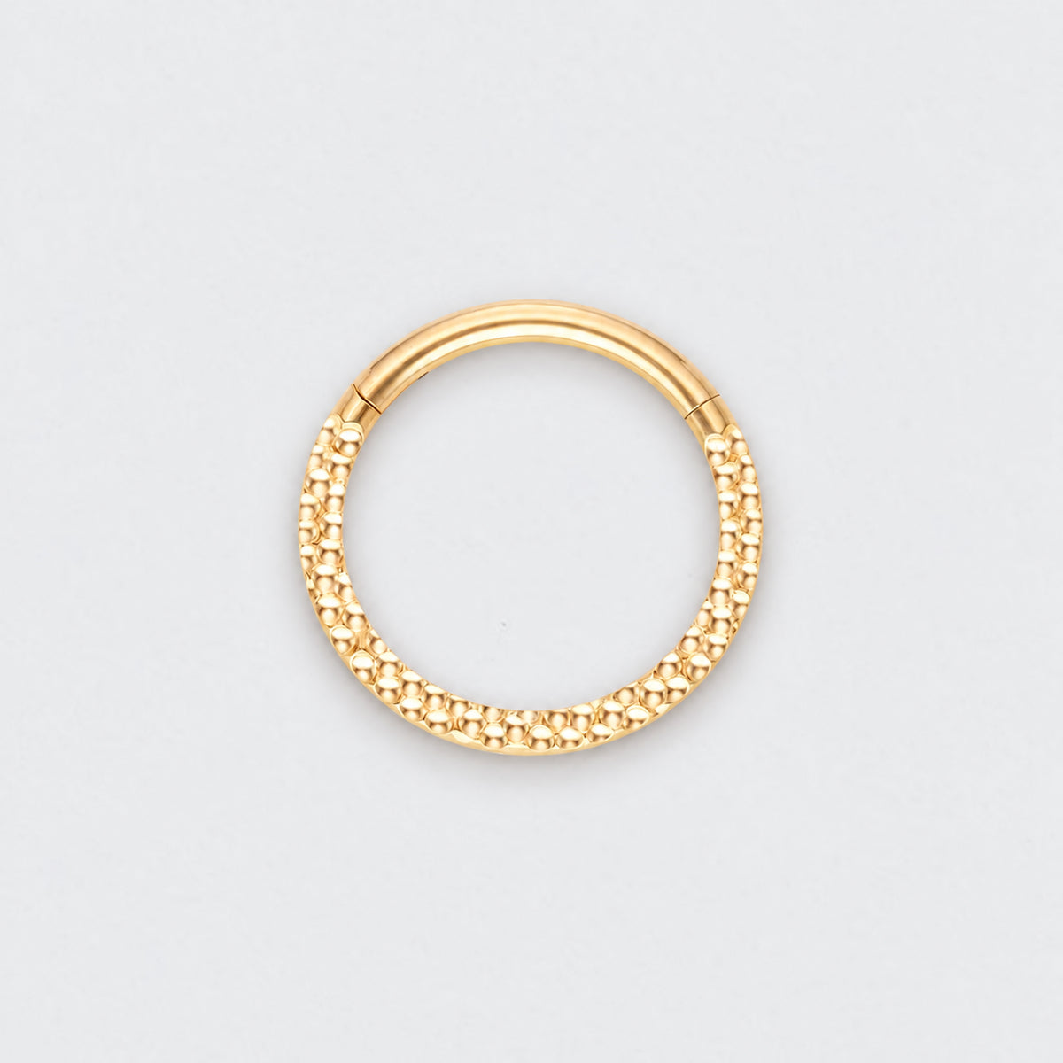 Front Face Cut Hinged Segment Ring in Gold - Titanium