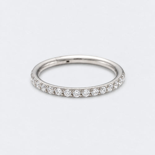 Side Facing CZ Hinged Segment Clicker Ring in Silver - Titanium