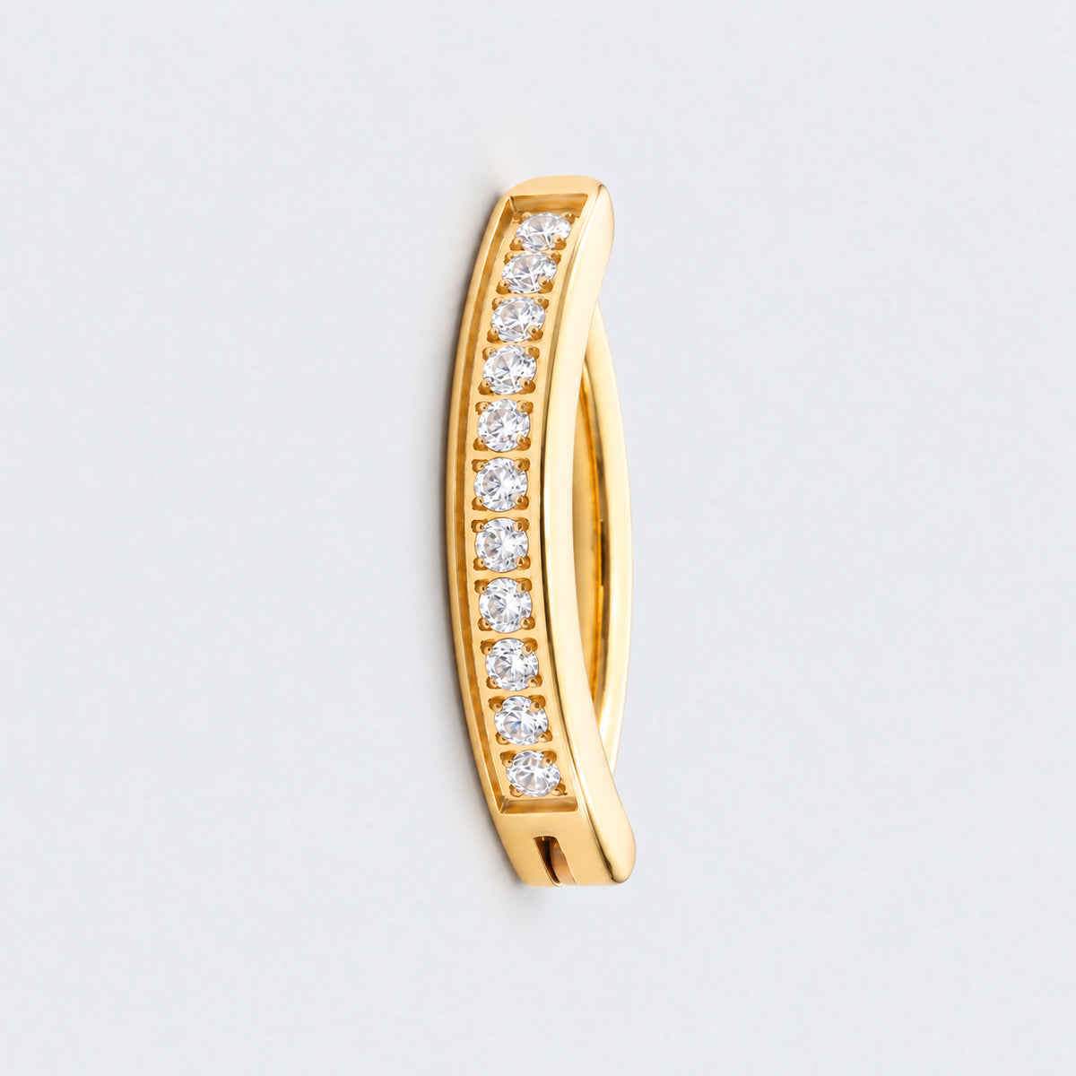 Single Paved CZ Hinged Belly Clicker in Gold - Titanium