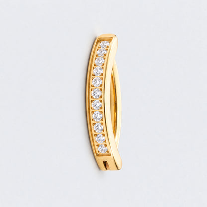 Single Paved CZ Hinged Belly Clicker in Gold - Titanium