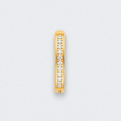 Single Paved CZ Hinged Belly Clicker in Gold - Titanium