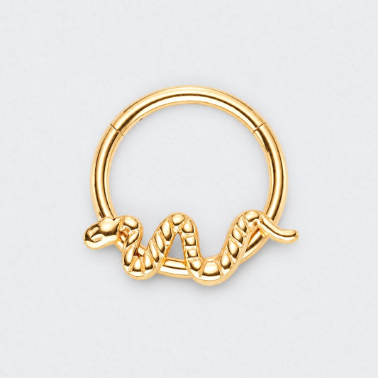 Snake Hinged Segment Ring in Gold - Titanium