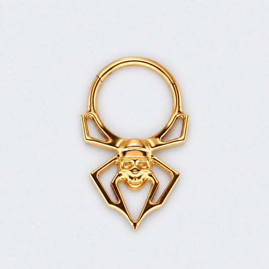 Spider Hinged Segment Hoop Clicker Ring in Gold - Titanium