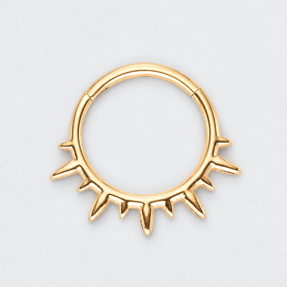 Spike Variant Segment Hoop Ring in Gold - Titanium
