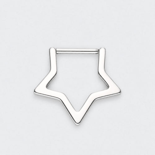 Star Segment Ring in Silver - Titanium