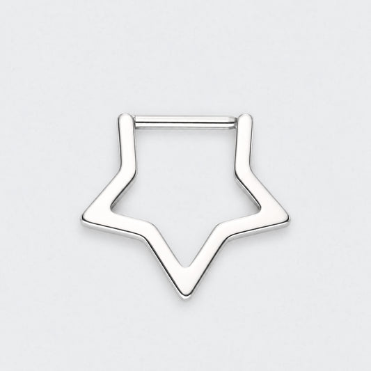 Star Segment Ring in Silver - Titanium