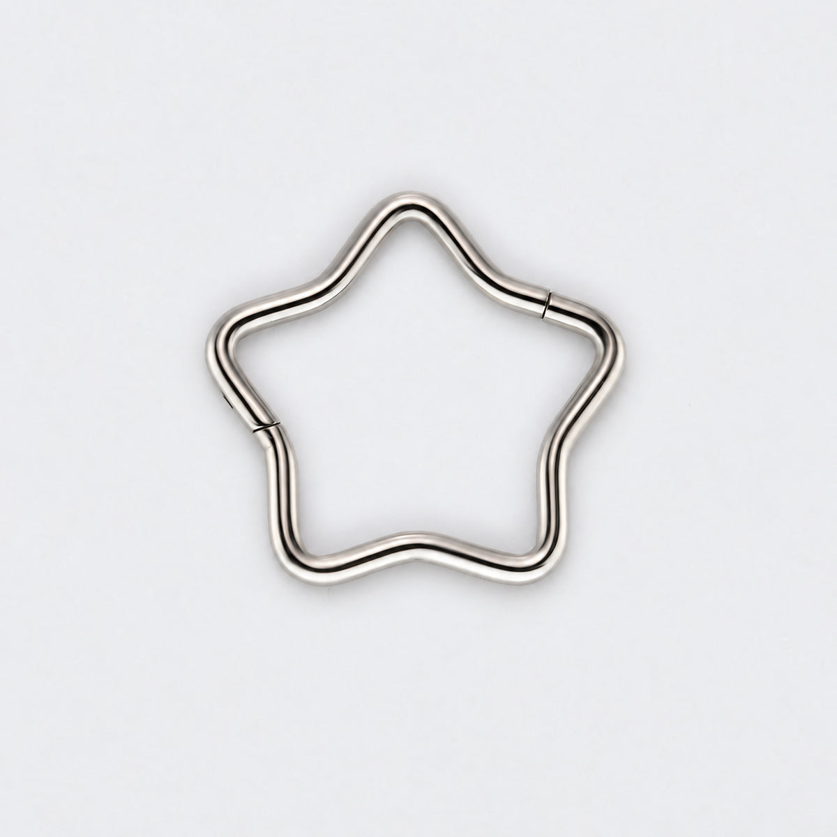 Star Shape Hinged Segment Hoop Ring in Silver - Titanium