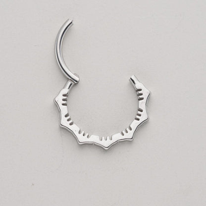 Lotus Flower Hinged Septum Ring 16g (1.2mm) Surgical Steel grade