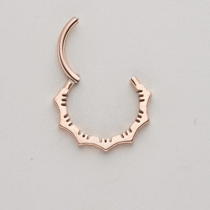 Lotus Flower Hinged Septum Ring 16g (1.2mm) Surgical Steel grade