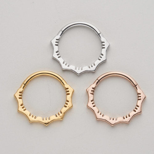 Lotus Flower Hinged Septum Ring 16g (1.2mm) Surgical Steel grade