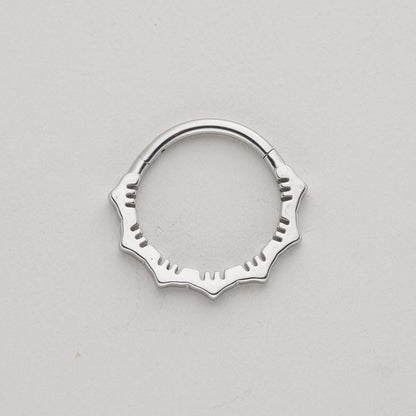 Lotus Flower Hinged Septum Ring 16g (1.2mm) Surgical Steel grade