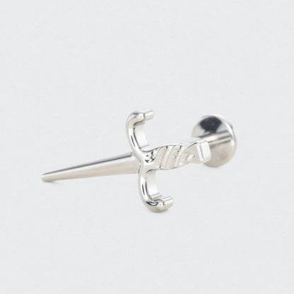 Dagger Labret in Silver - Titanium