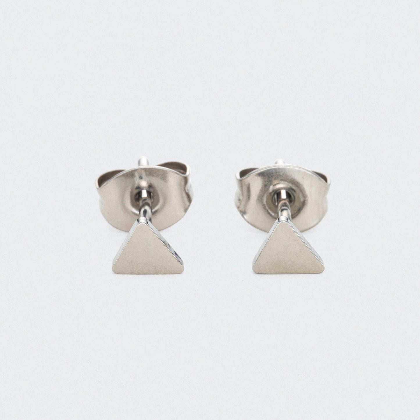 Triangle Earrings in Silver - Titanium