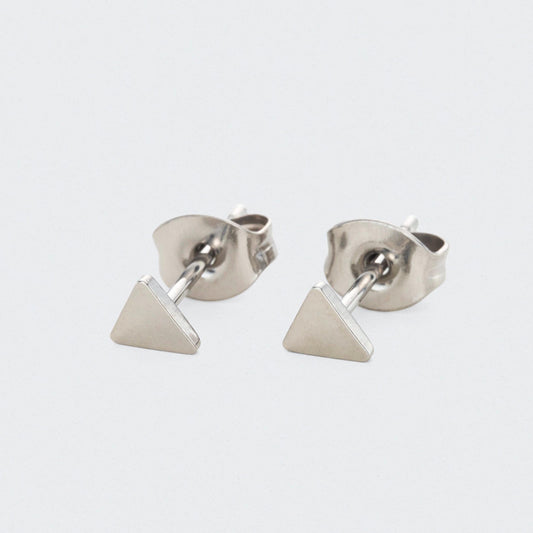 Triangle Earrings in Silver - Titanium