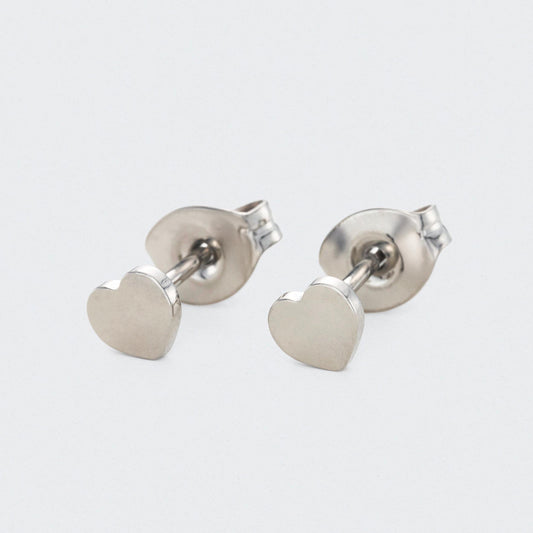 Heart Earrings in Silver - Titanium