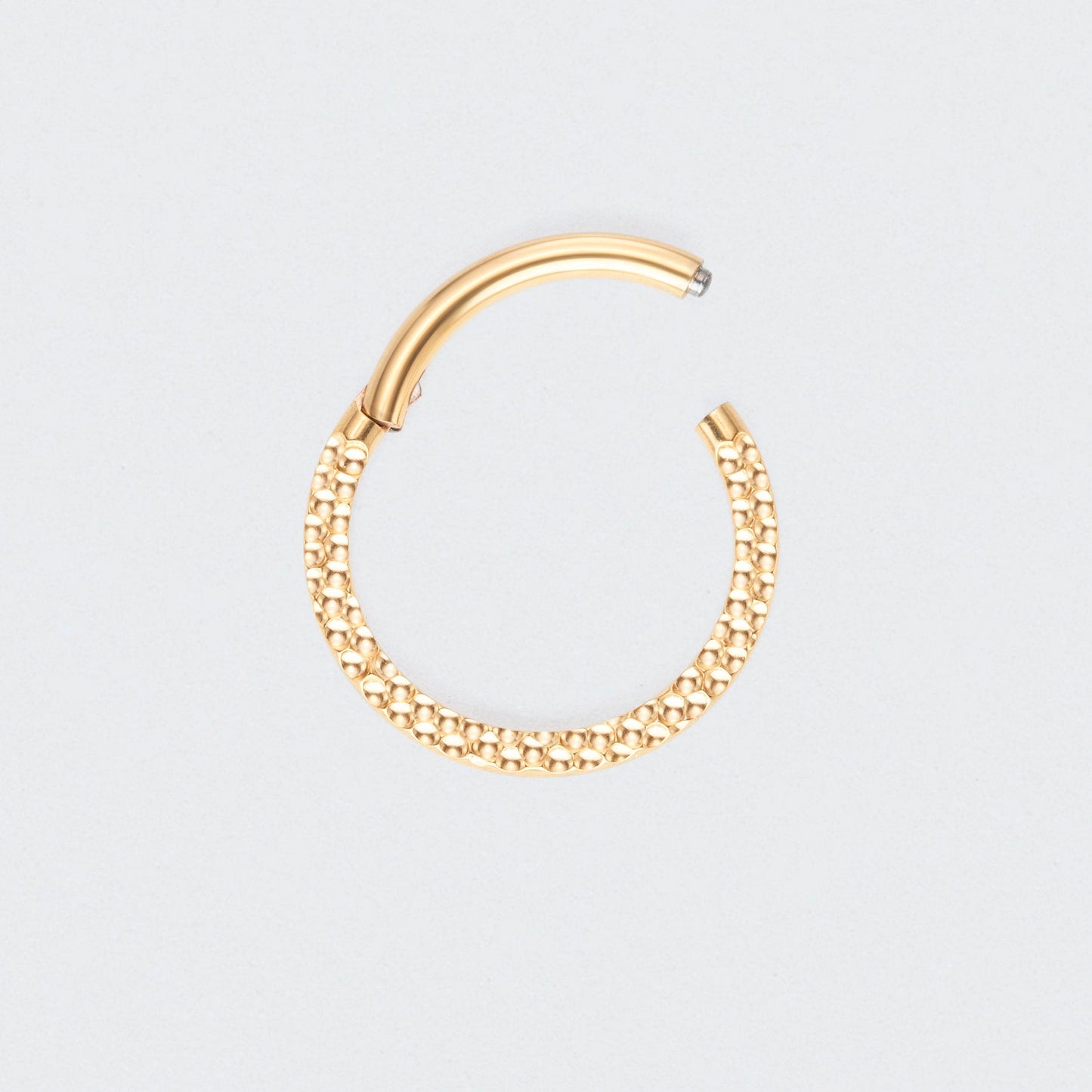 Front Face Cut Hinged Segment Ring in Gold - Titanium