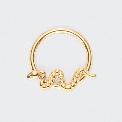 Snake Hinged Segment Ring in Gold - Titanium