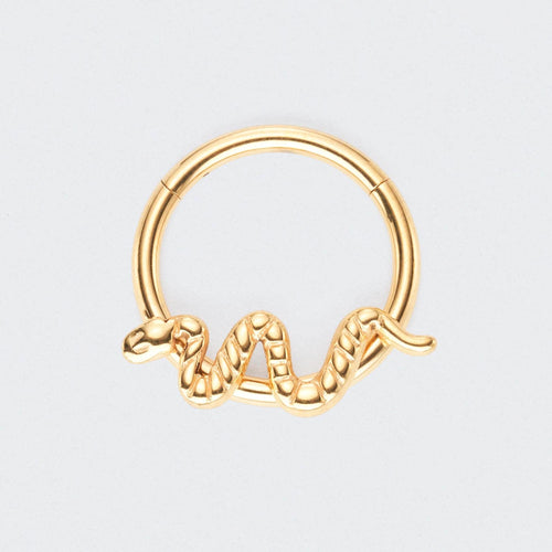 Snake Hinged Segment Ring in Gold - Titanium