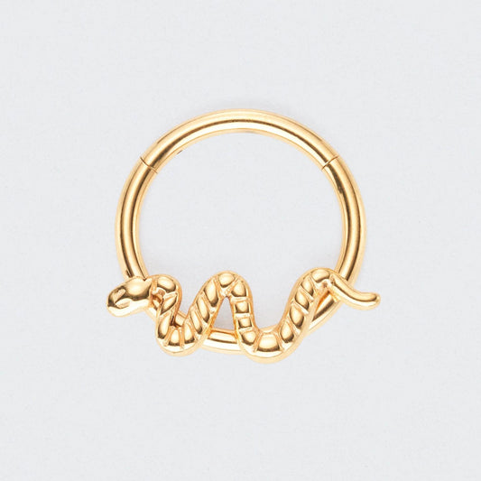 Snake Hinged Segment Ring in Gold - Titanium