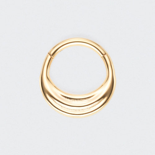 Wave Hinged Segment Ring in Gold - Titanium
