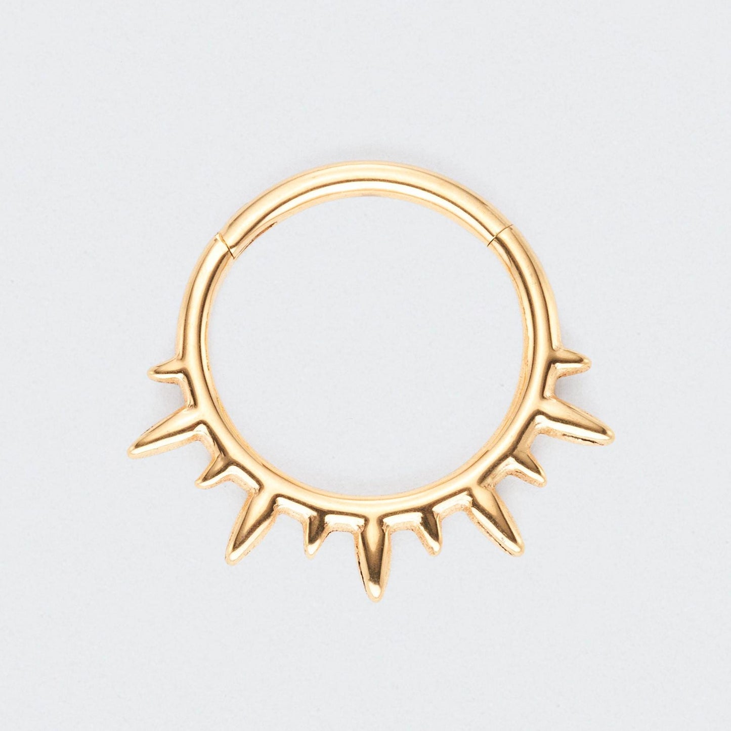 Spike Variant Segment Hoop Ring in Gold - Titanium