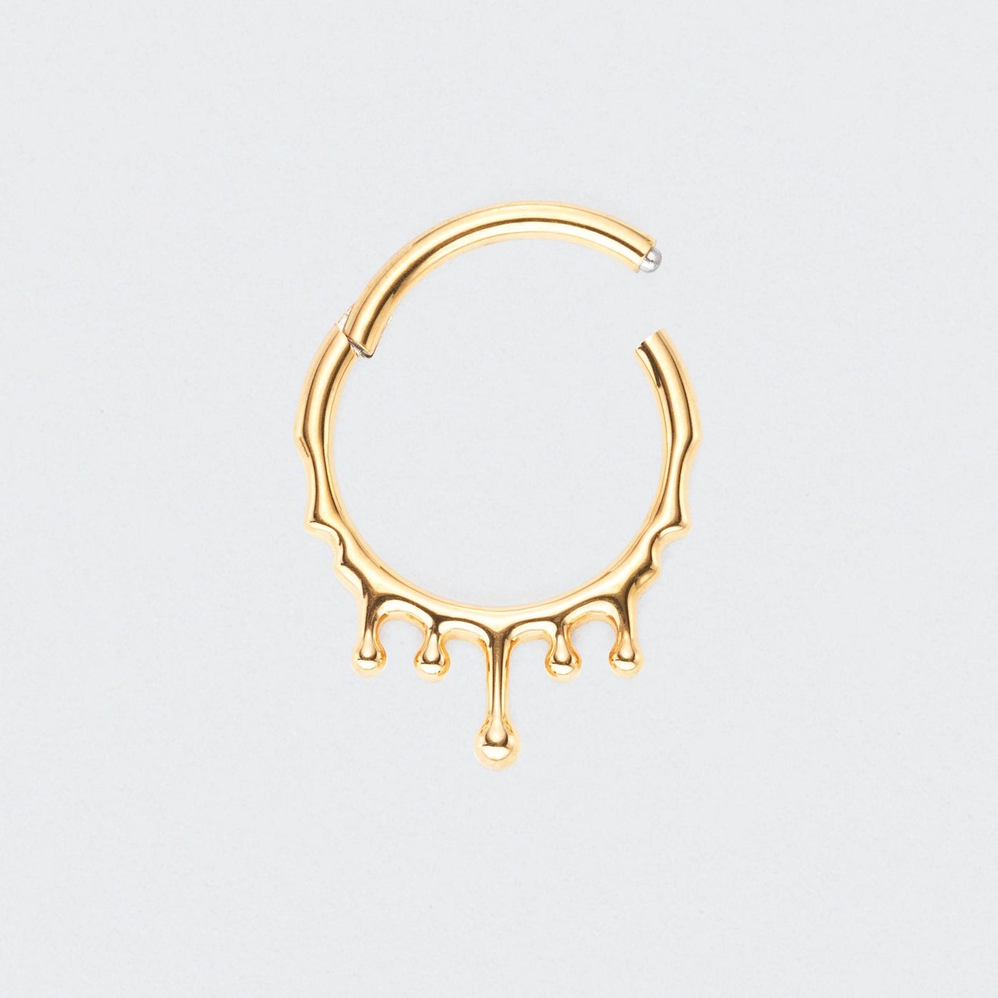 Drip Hinged Segment Hoop Ring in Gold - Titanium