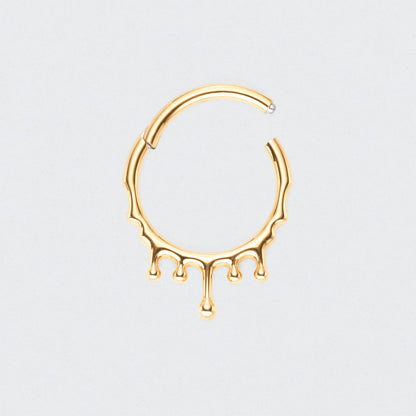 Drip Hinged Segment Hoop Ring in Gold - Titanium
