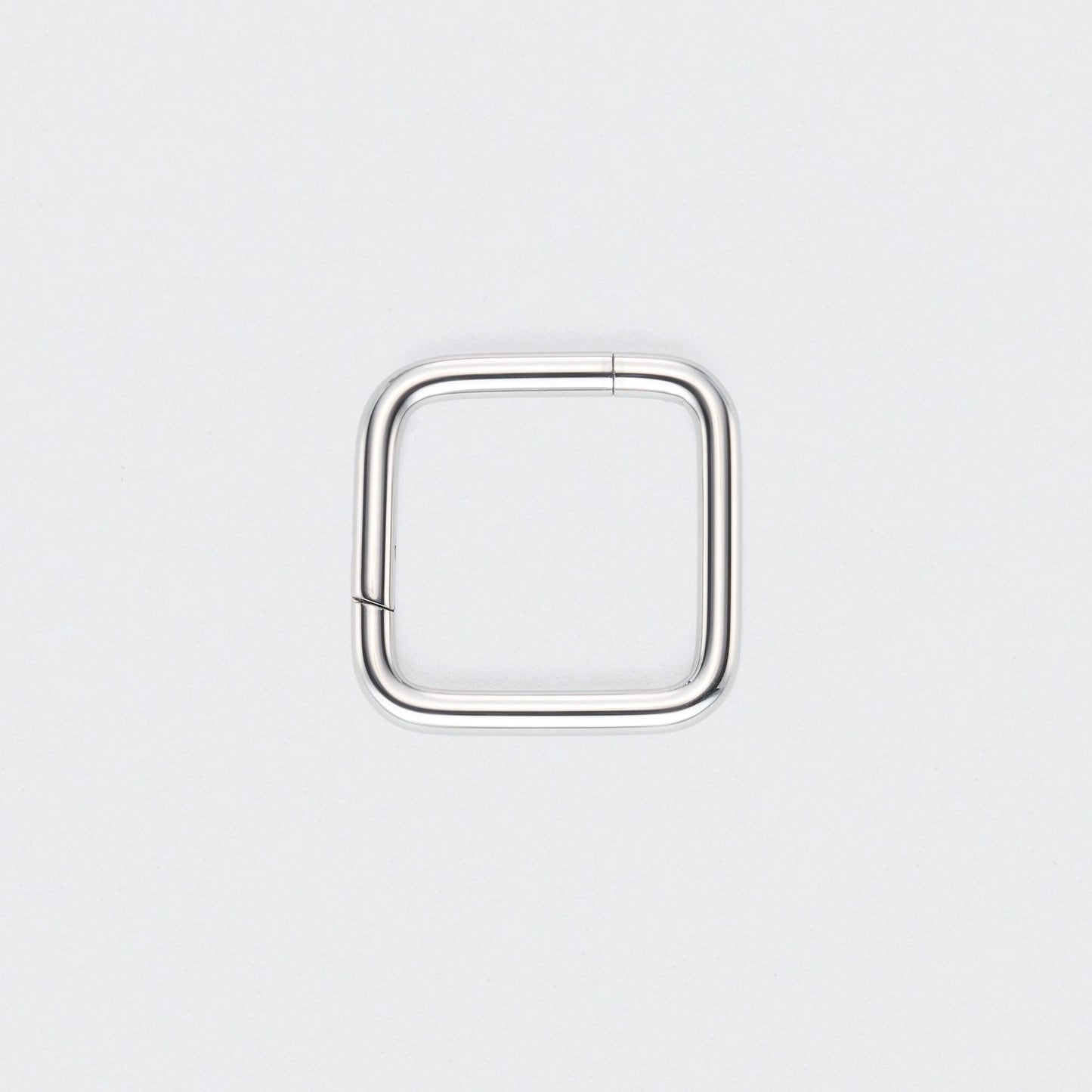 Square Shape Hinged Segment Hoop Ring in Silver - Titanium