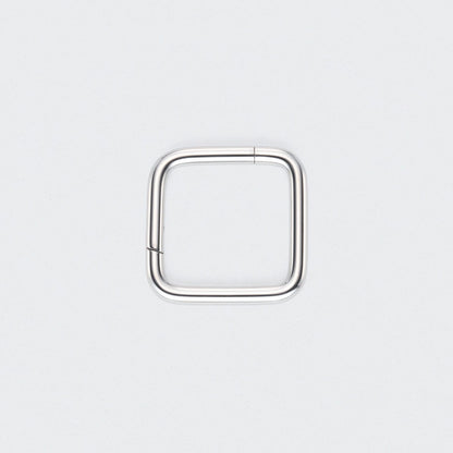 Square Shape Hinged Segment Hoop Ring in Silver - Titanium