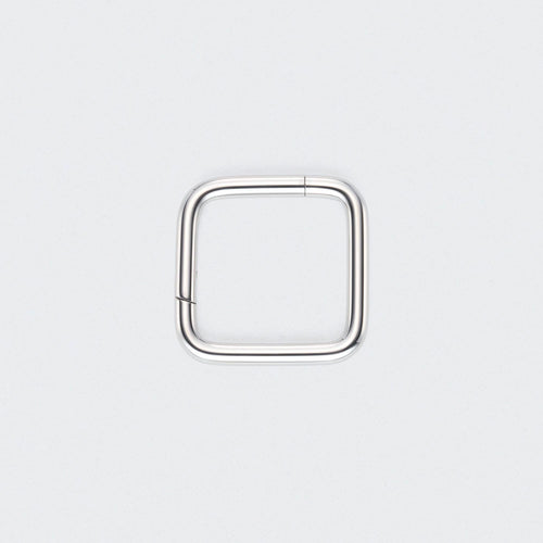 Square Shape Hinged Segment Hoop Ring in Silver - Titanium
