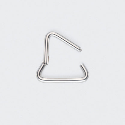 Triangle Shape Hinged Segment Hoop Ring in Silver - Titanium