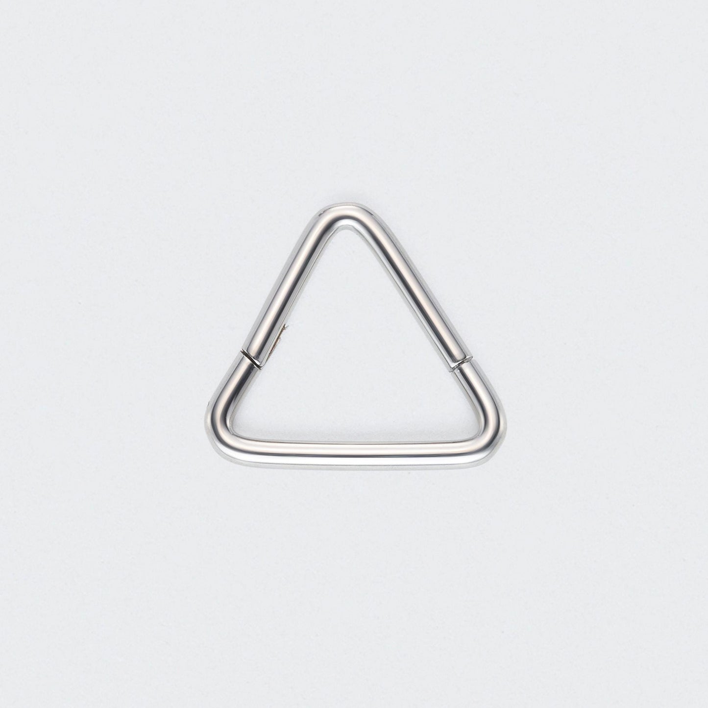 Triangle Shape Hinged Segment Hoop Ring in Silver - Titanium