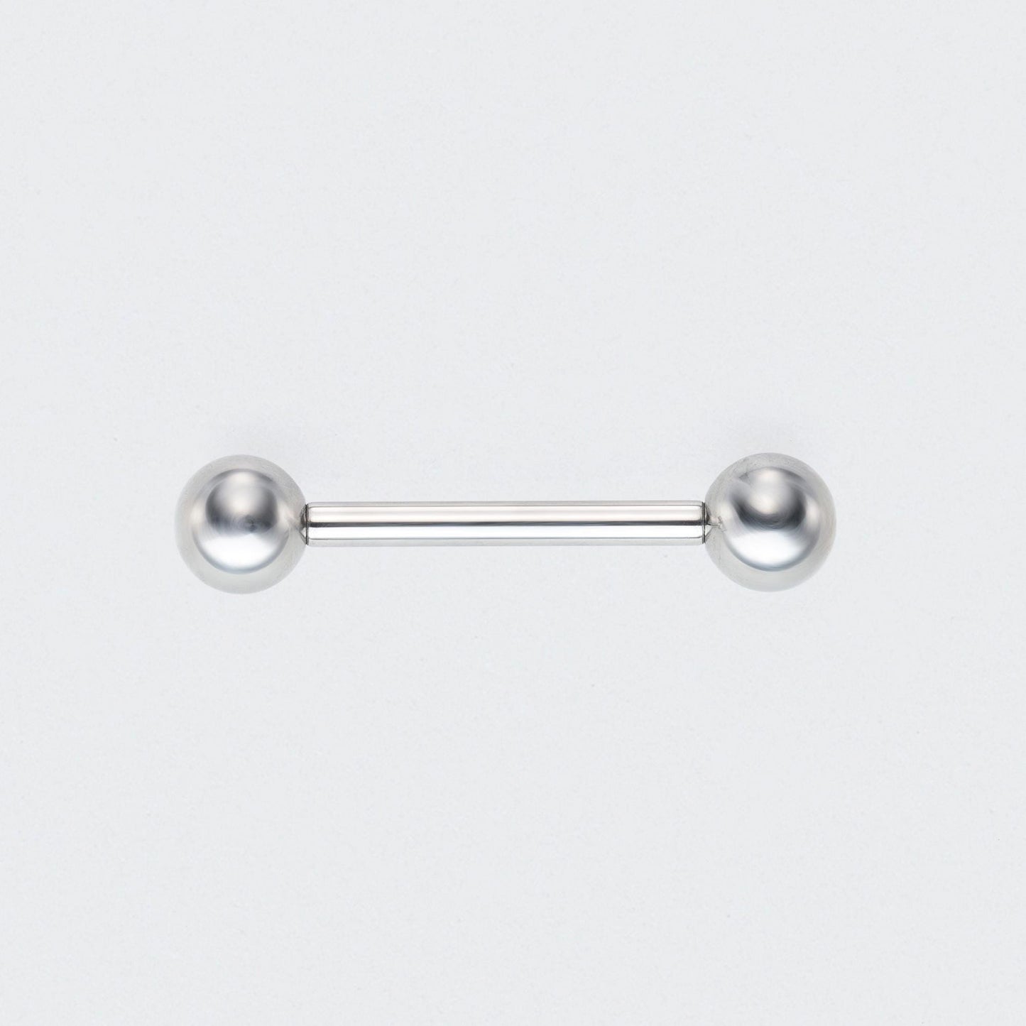 Straight Barbell with Balls in Silver - Titanium