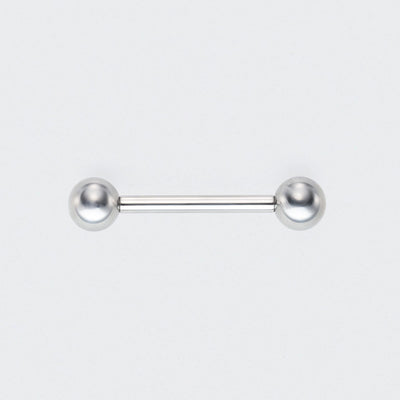 Straight Barbell with Balls in Silver - Titanium