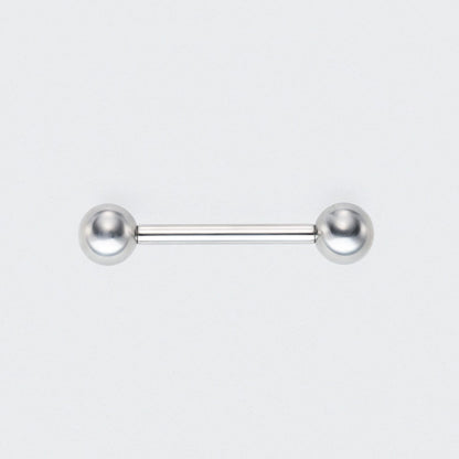 Straight Barbell with Balls in Silver - Titanium