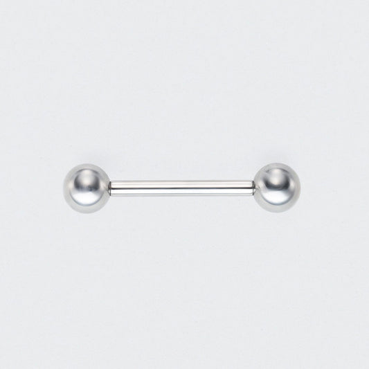 Straight Barbell with Balls in Silver - Titanium
